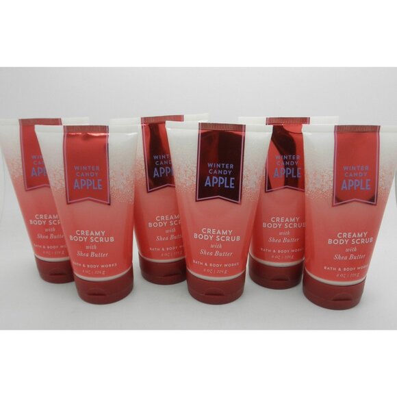 BATH & BODY WORKS Creamy Body Scrub WINTER CANDY APPLE - Lot of 6